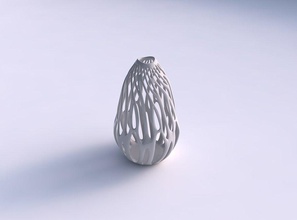 vaso ovale 2 rami contorti che si estendono in alto casa il twisted i allungate top arredamento 3d print model - Mito3D