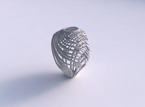 vaso ovale 2 rami contorti ondulate superiore casa il twisted i top arredamento 3d print model - Mito3D