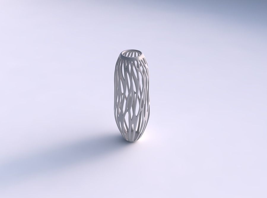 vaso ovale 2 rami contorti ampliato il top casa twisted i arredamento 3D print model - Mito3D