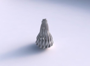 vase oval komprimiert twisted abgeschrägten Muskulatur weichen Spitzen long top Haus werden abgeschrägt Muskel - Struktur weich Tipps lange Dekor 3d print model - Mito3D