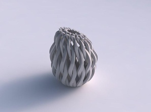 vase oval komprimiert verdrehte abgeschrägt muskel struktur sanft tipps gedrückt gedehnt ecke haus dekor 3d print model - Mito3D