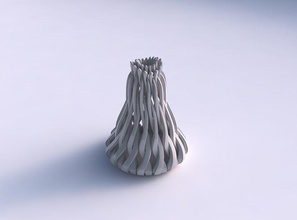 vase oval komprimiert twisted abgeschrägten Muskulatur weichen Spitzen oben gestreckt werden abgeschrägt Muskel - Struktur weich Tipps top Haus Dekor 3d print model - Mito3D