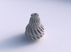 vazo oval yumuşak ipuçları geniş orta bükülmüş eğimli kas yapısı sıkıştırılmış ev Kas dekor 3d print model - Mito3D