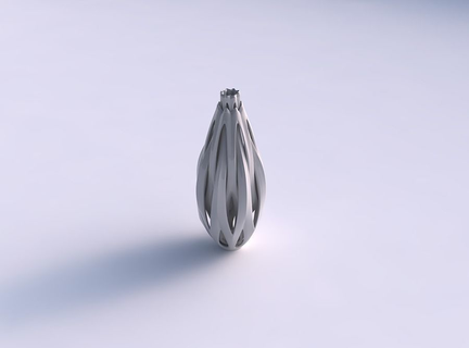 vase ovale intersection travers coupes longue cou maison décor 3d print model - Mito3D