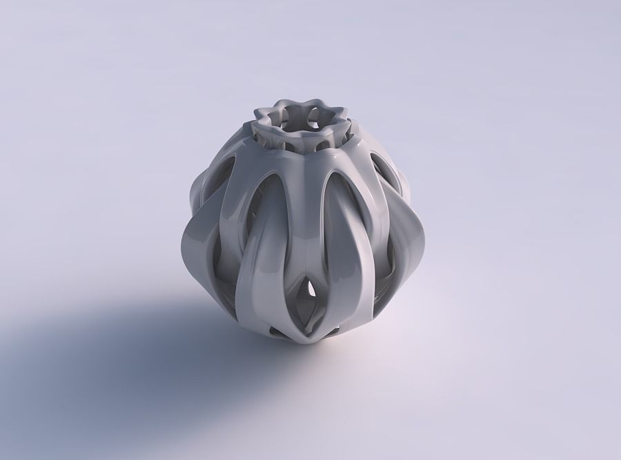 vase ovale intersection travers coupes pressé maison décor 3D print model - Mito3D