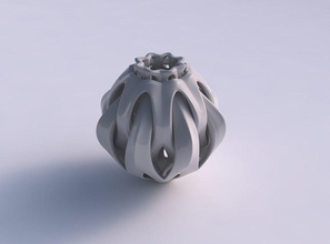 vaso oval interseção cortes espremido casa decoração 3d print model - Mito3D