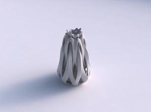 vase ovale intersection à travers coupures longues haut maison de forme a l' les tendus décor 3d print model - Mito3D