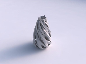 vase oval Kreuzung durch Schnitte verdreht, gestreckt oben Haus throught twisted top Dekor 3d print model - Mito3D
