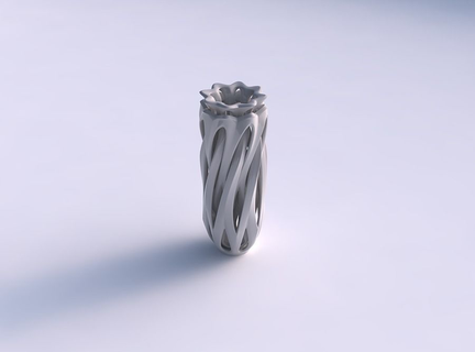 vaso oval interseção cortes alargado casa decoração 3d print model - Mito3D