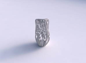 vaso ovale liscio tagli eccentrico casa arredamento 3d print model - Mito3D