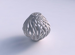 vase oval glatte Schnitte gepresst Haus glatt gepresste Dekor 3d print model - Mito3D