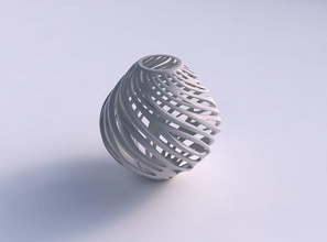 vase oval glatte Schnitte verdreht, gequetscht Haus glatt twisted gepresste Dekor 3d print model - Mito3D