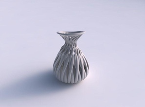 florero oval exprimido cuello músculo estructura excéntrico casa decoración 3d print model - Mito3D