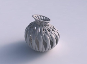 vazo oval gerilmiş üst köşede sıkılmış boyun kas yapısı ev Kas köşe dekor 3d print model - Mito3D