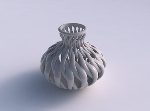 vase oval squeezed neck muscle structure house decor 3d print model - Mito3D