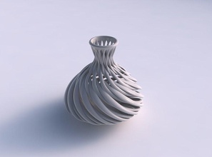 vazo oval boyun kas yapısı geniş orta sıkılmış ev Kas dekor 3d print model - Mito3D