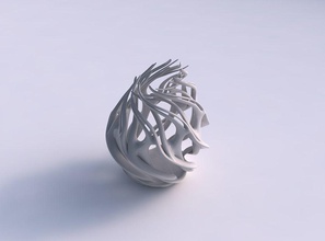 vaso oval torcido ramos esticado canto casa decoração 3d print model - Mito3D