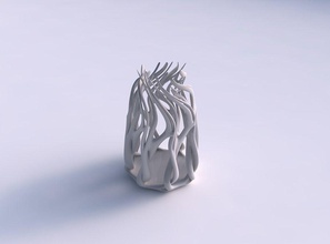 vase ovale branches tordues tendus dessus maison de forme tordu les haut décor 3d print model - Mito3D