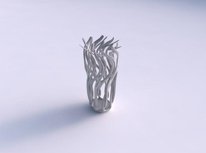 vase ovale branches tordues élargi haut maison de forme tordu les décor 3d print model - Mito3D