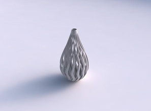 vaso oval torcida estrutura muscular, pescoço longo a casa muscular decoração 3d print model - Mito3D