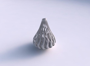 vaso oval torcida estrutura muscular de longa topo a casa longo decoração 3d print model - Mito3D
