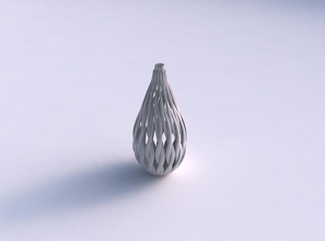 vazo oval bükümlü kas yapısı yumuşak, uzun boyun ipuçları ev bükülmüş Kas yumuşak dekor 3d print model - Mito3D