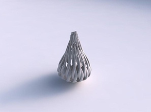 vaso oval torcida estrutura muscular pontas suaves longo topo a casa macio sugestões decoração 3d print model - Mito3D