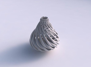 vazo oval bükümlü kas yapısı yumuşak geniş orta ipuçları ev bükülmüş Kas dekor 3d print model - Mito3D