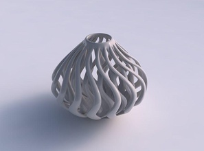vase oval twisted Muskulatur gequetscht Haus Muskel - Struktur gepresste Dekor 3d print model - Mito3D