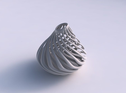 vaso oval torcido músculo estrutura esticado canto casa decoração 3d print model - Mito3D