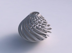 vase oval twisted-Muskel-Struktur verdreht, gequetscht Haus twisted Muskel - Struktur gepresste Dekor 3d print model - Mito3D