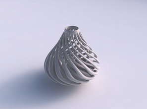 vase oval twisted muscle structure wide middle house decor 3d print model - Mito3D