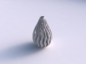 vazo oval uzun boyun keskin kas yapısı çarpık ev bükülmüş Kas dekor 3d print model - Mito3D