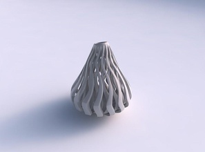 vazo oval keskin kas yapısı uzun üst bükülmüş ev Kas dekor 3d print model - Mito3D