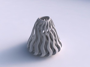vase oval twisted scharfe Muskulatur gestreckt oben Haus scharf Muskel - Struktur top Dekor 3d print model - Mito3D