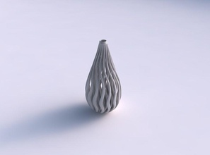 vaso oval ondulado chanfrado músculo estrutura longo pescoço casa decoração 3d print model - Mito3D
