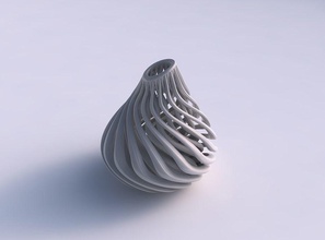 vase oval wavy beveled muscle structure streched corner house decor 3d print model - Mito3D