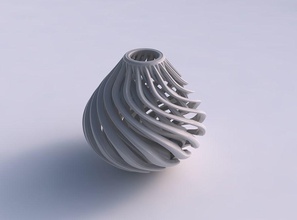 vase oval wavy beveled muscle structure twisted squeezed house decor 3d print model - Mito3D
