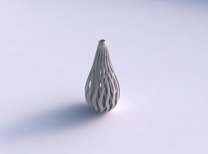 vase ovale ondulé comprimé muscle structure longue cou maison décor 3d print model - Mito3D
