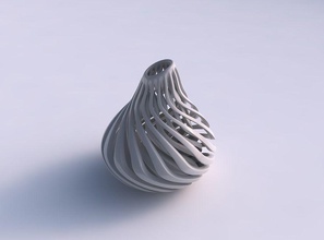 vase oval wellig komprimiert muskel struktur gedehnt ecke haus dekor 3d print model - Mito3D