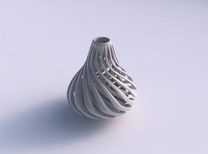vase oval wellig komprimiert muskel struktur breit mitte haus dekor 3d print model - Mito3D