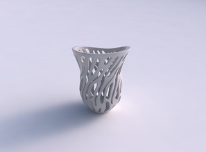 vaso ovale grande apertura liscia tagli eccentrici casa il ampia di a che liscio i eccentrico arredamento 3d print model - Mito3D