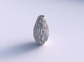 vase ovale large ouverture en douceur coupes long cou maison de forme l'ouverture lisse les coupures décor 3d print model - Mito3D