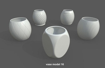 Vase pack04 5 Modelle Vasen Keramik Haushaltswaren Dekor Dekoration dekorativ Porzellan Innere Design Blume Pflanze Topf Schüssel Blumentopf Möbel Deko Haushalt Natur Haus 3d print model - Mito3D