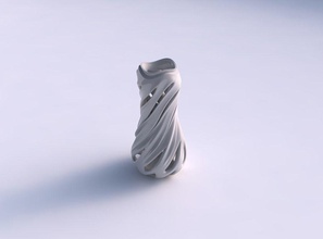 florero pera forma retorcido suave cortes estirado ondulado casa decoración 3d print model - Mito3D