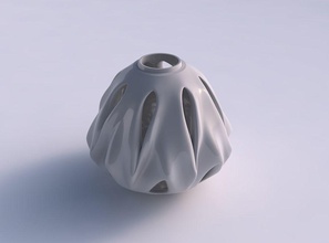 vase Birne Form twisted glatte Schnitte verdreht, gequetscht Haus glatt gepresste Dekor 3d print model - Mito3D