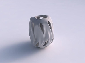 vase Birne Form twisted glatte Schnitte wellig top Haus glatt Dekor 3d print model - Mito3D
