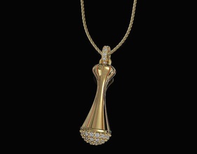 vase pendant 3d printable stl jewelry pendants gold silver platinum sterling gemstones brilliant women diamond brillant fashion 3d print model - Mito3D