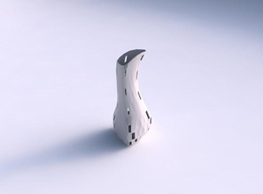 vase geschwollen gebogen dreieck prüfer gitter 3 gericht dekor architektonisch dekoration haus 3d print model - Mito3D