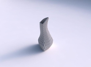 vaso puffy dobrado triângulo grade piramides 2 a casa grelha decoração 3d print model - Mito3D